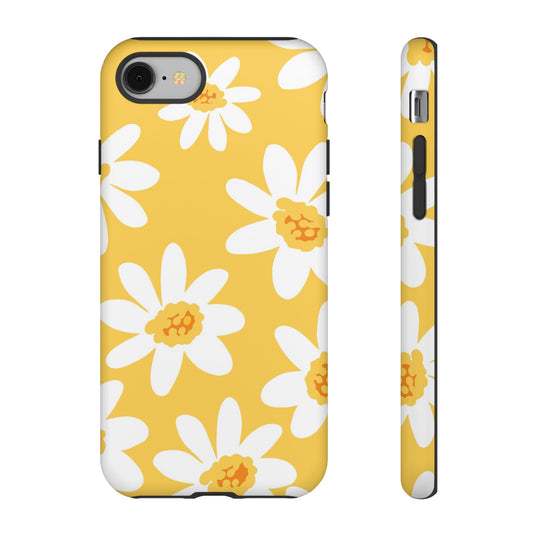 Yellow Daisy Phone Case, Floral Phone Cover, Tough Case, Summer Vibe Accessory, Gift for Nature Lovers, Bright Floral Design