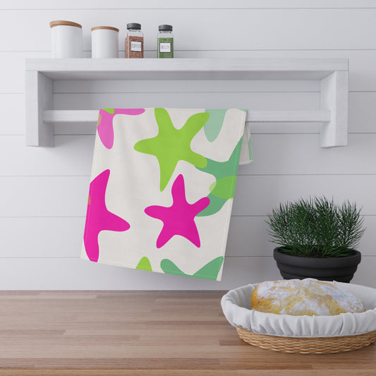 Colorful Starfish Tea Towels for Kitchen Decor, Artful Gift, Home, Beach House, Summer Celebration