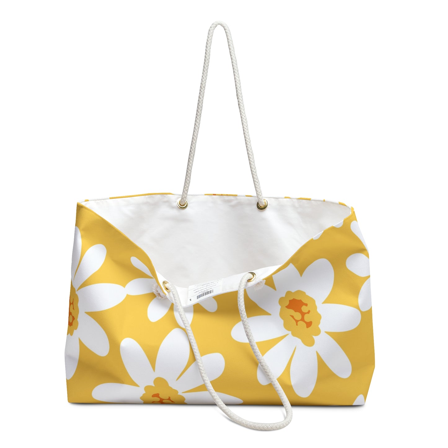 Bright Yellow Daisy Floral Weekender Bag, Summer Travel Tote, Beach Bag, Weekend Getaway Bag, Vacation Essentials, Gift for Her