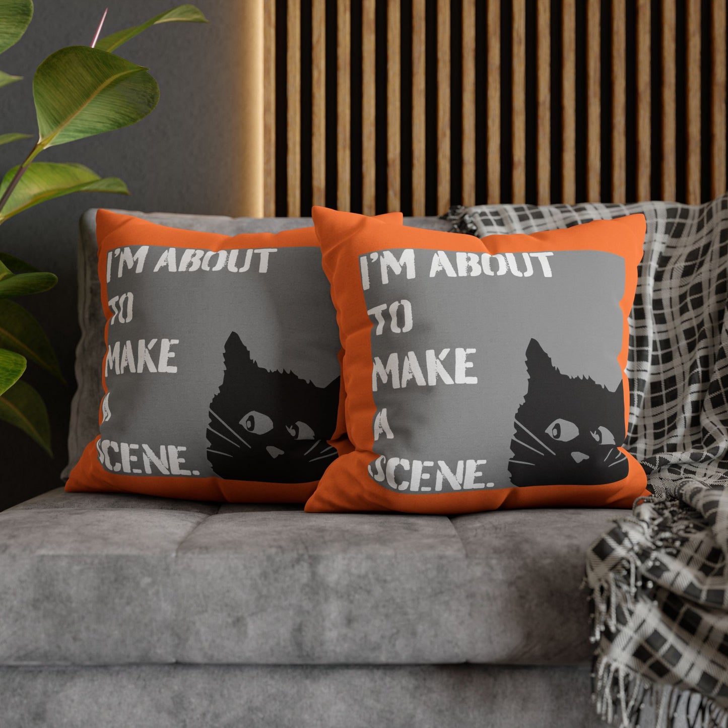 SPOOKY HALLOWEEN Whimsical Cat Pillowcase #FunnyHomeDecor, Cat Lovers Gift, Quirky Housewarming, Cozy Living Room Accent, Fun Bedroom Decor, Playful Gift