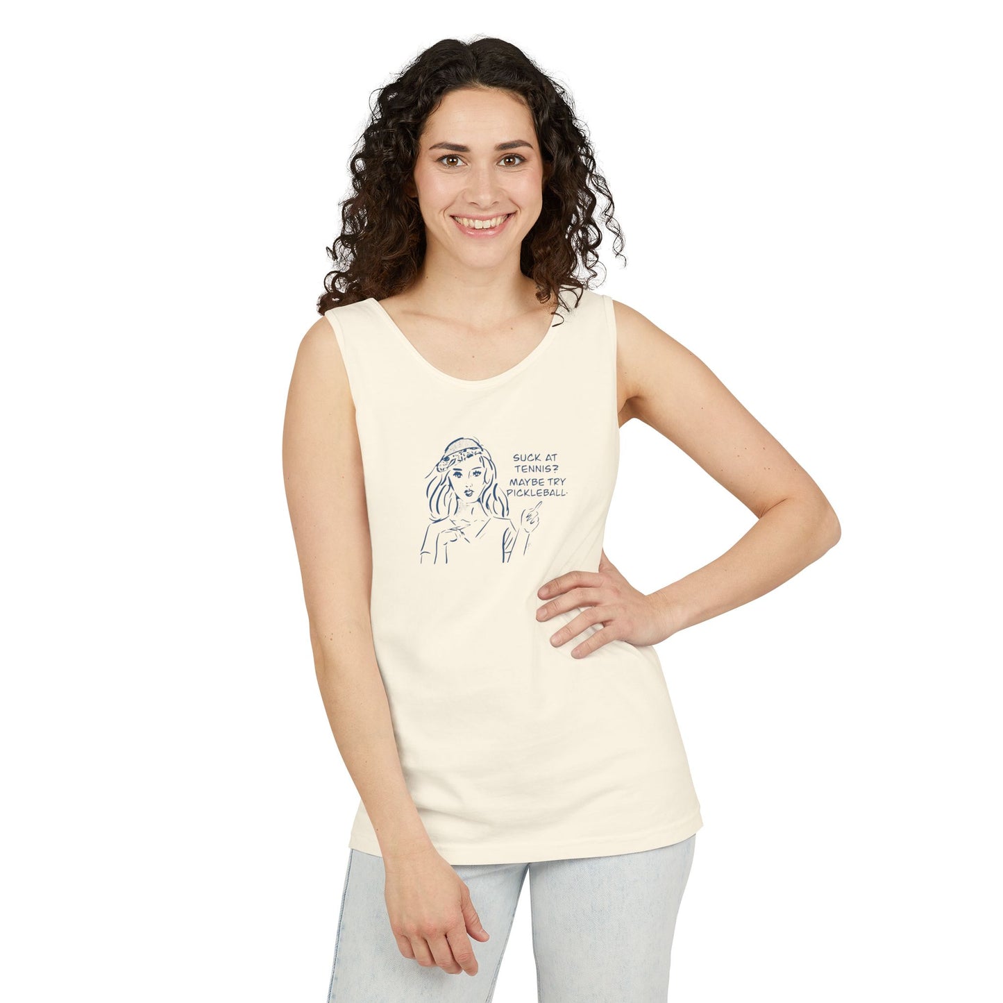 Do you suck at tennis? Try Pickleball. Funny Tennis/Pickleball Tank Top, Unisex Sport Shirt, Gift for Athletes, Summer Workout Apparel, Casual Exercise Top, Fun Sportswearh
