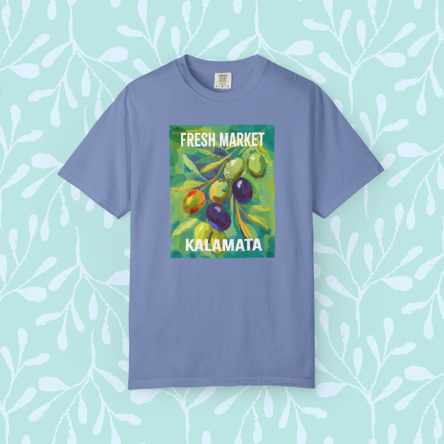 Vibrant Greek Olive Grove T-Shirt, Perfect for Farmers Markets, Foodie Gifts, Art Lovers, Summer Outings, Unisex Casual Wear