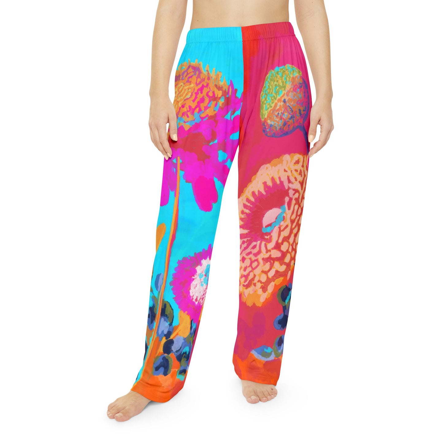 Floral Dreams Women's Pajama Pants — Bright Abstract Bloom All-Over Print