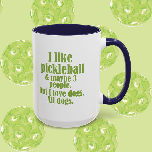 Pickleball Lover's Coffee Mug, Dog Lover Gift, Funny Pickleball Mug, Sports Enthusiast Gift, Dog Mom, Pickleball Gifts
