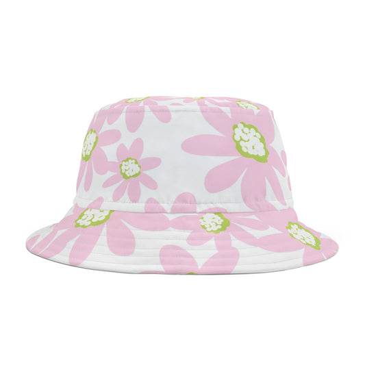 Pink Floral Bucket Hat, Summer Accessory, Beach Wear, Festival Hat, Cute Sun Hat, Gift for Garden Lovers