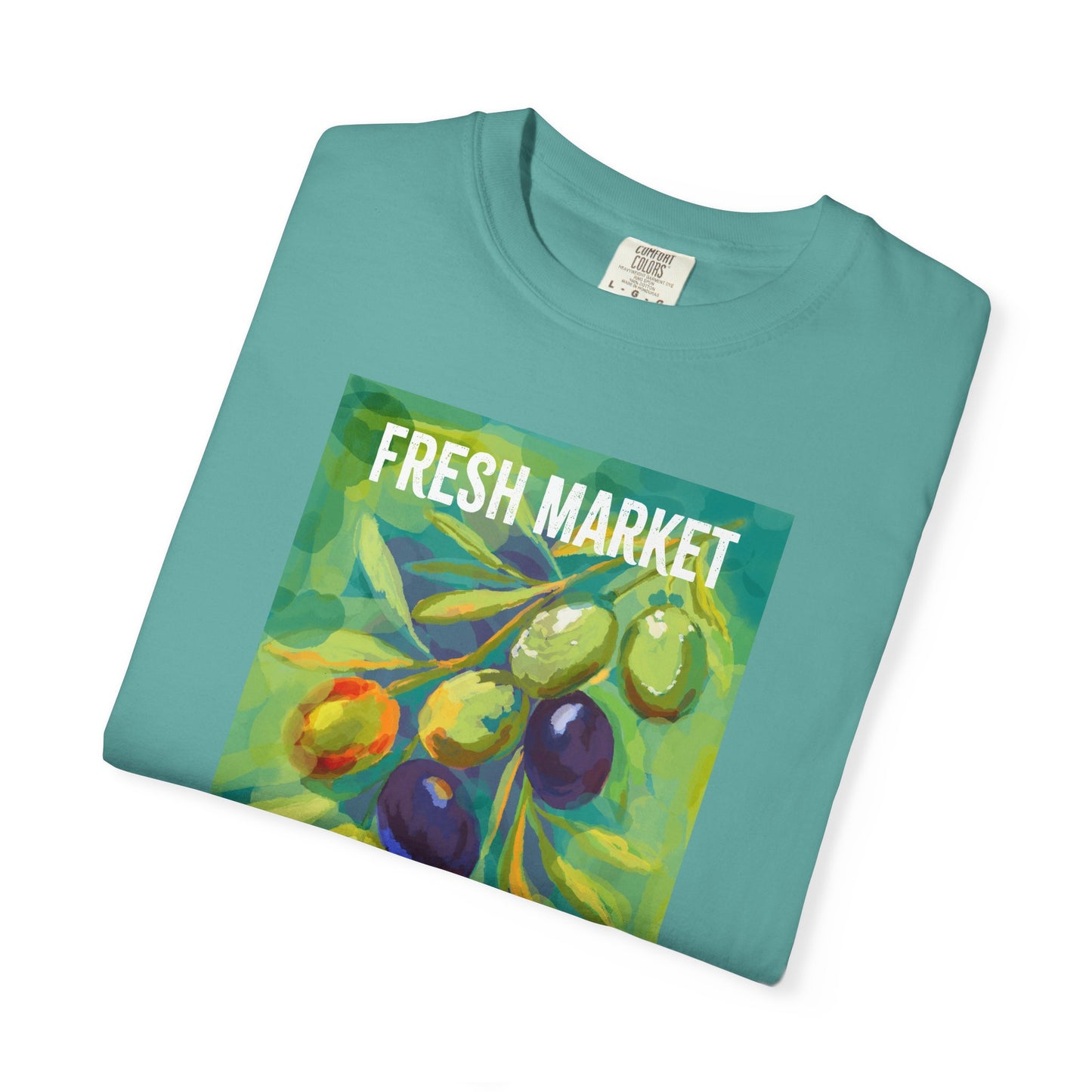 Vibrant Greek Olive Grove T-Shirt, Perfect for Farmers Markets, Foodie Gifts, Art Lovers, Summer Outings, Unisex Casual Wear