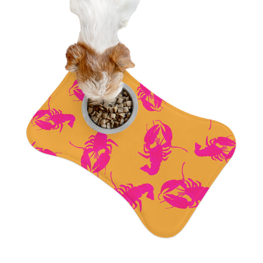 Vibrant Lobster Pet Feeding Mat, Fun Pet Decor, Waterproof Dog Bowl Mat, Colorful Cat Food Tray, Ideal for Pet Lovers
