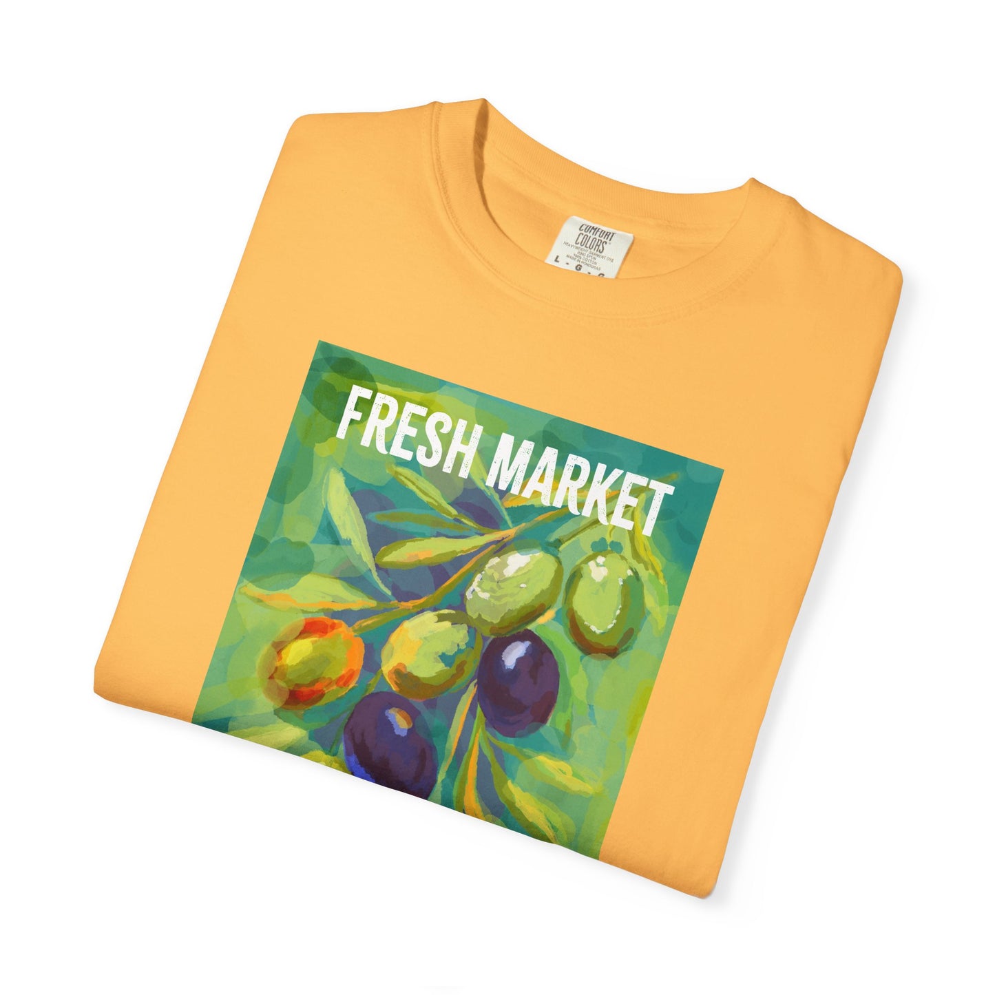 Vibrant Greek Olive Grove T-Shirt, Perfect for Farmers Markets, Foodie Gifts, Art Lovers, Summer Outings, Unisex Casual Wear