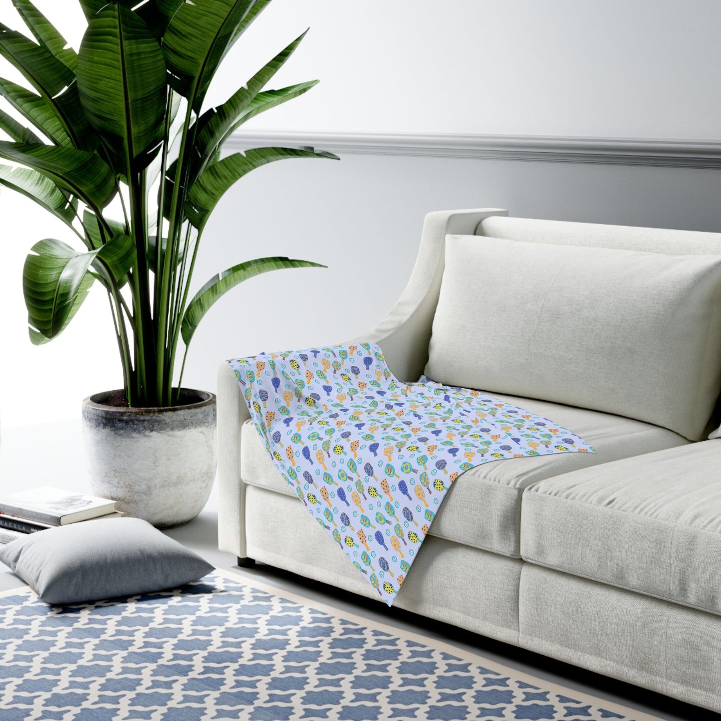 Baby Swaddle Blanket — Pastel Pickleball Pattern Newborn Swaddle for Shower Gifts & Everyday Snuggles