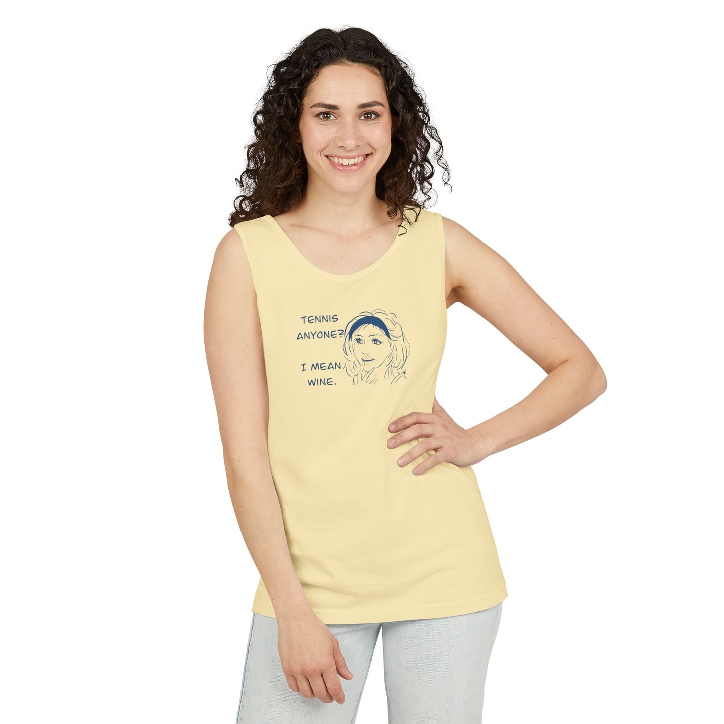 TENNIS ANYONE? I MEAN WINE.: Tennis and Wine Tank Top - Cute Summer Tee for Wine Lovers, Sports Enthusiasts, Perfect for Gifts, BBQs, Parties