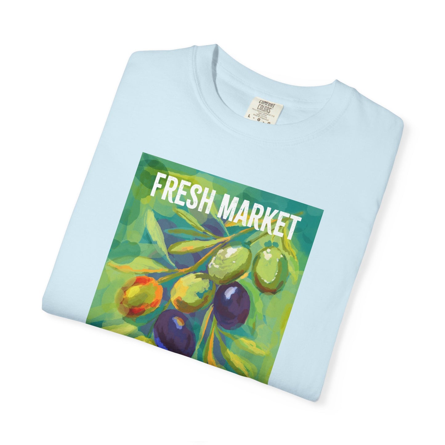 Vibrant Greek Olive Grove T-Shirt, Perfect for Farmers Markets, Foodie Gifts, Art Lovers, Summer Outings, Unisex Casual Wear