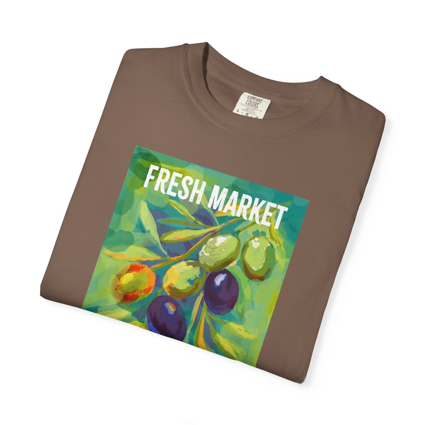 Vibrant Greek Olive Grove T-Shirt, Perfect for Farmers Markets, Foodie Gifts, Art Lovers, Summer Outings, Unisex Casual Wear