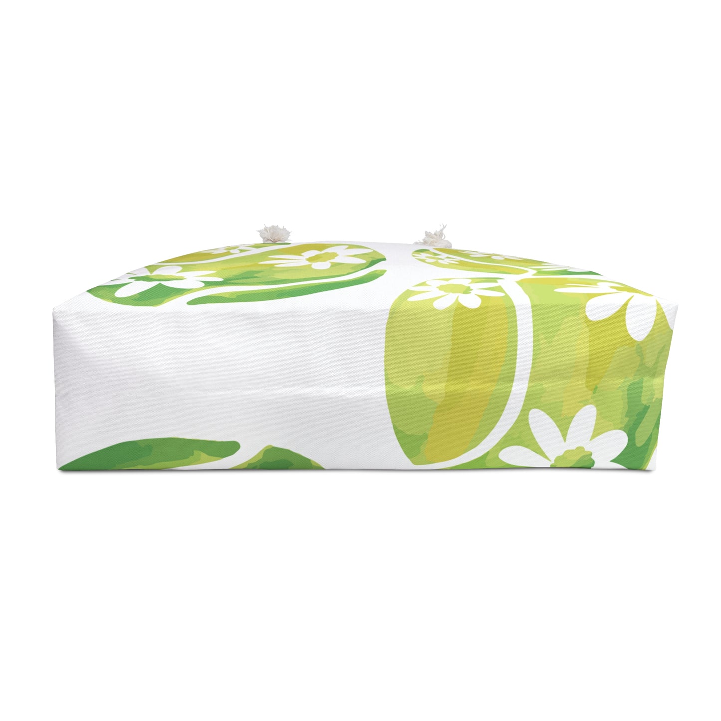 Floral Tennis Weekender Bag - Green Leaf and Daisy Travel Tote, Overnight Bag, Weekend Getaway, Beach Bag, Eco-Friendly Style
