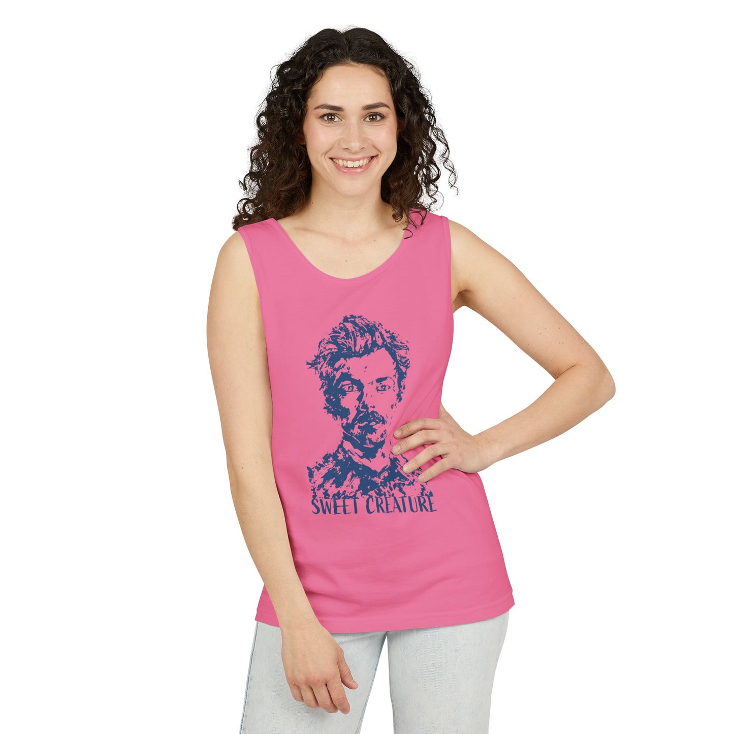 Harry Inspired Sweet Creature Vibrant Artistry Unisex Tank Top, Casual Summer Wear, Unique Gift for Art Lovers, Festival Fashion, Graphic Tee Alternative