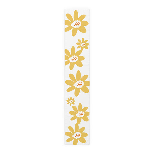 Charming Yellow Daisy Floral Table Runner, Yellow Flower Decor, Dining Table Accessory, Spring Table Decoration, Perfect for Weddings