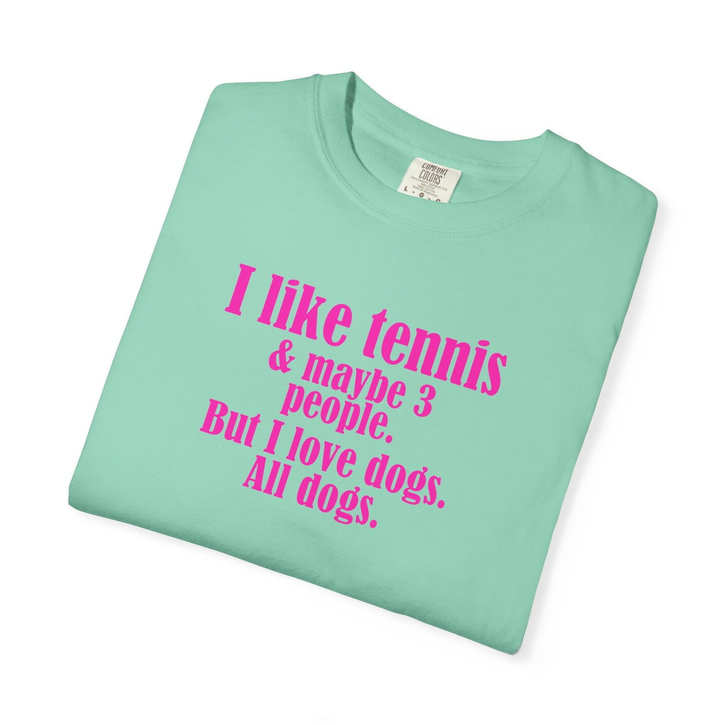 Tennis Lover Unisex T-shirt - I Like Tennis & All Dogs Design