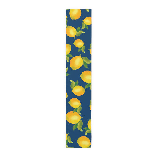 Lemon Print Table Runner | Cotton & Polyester Dining Decor | Summer Party, Kitchen Table, Home Decor, Gift Idea