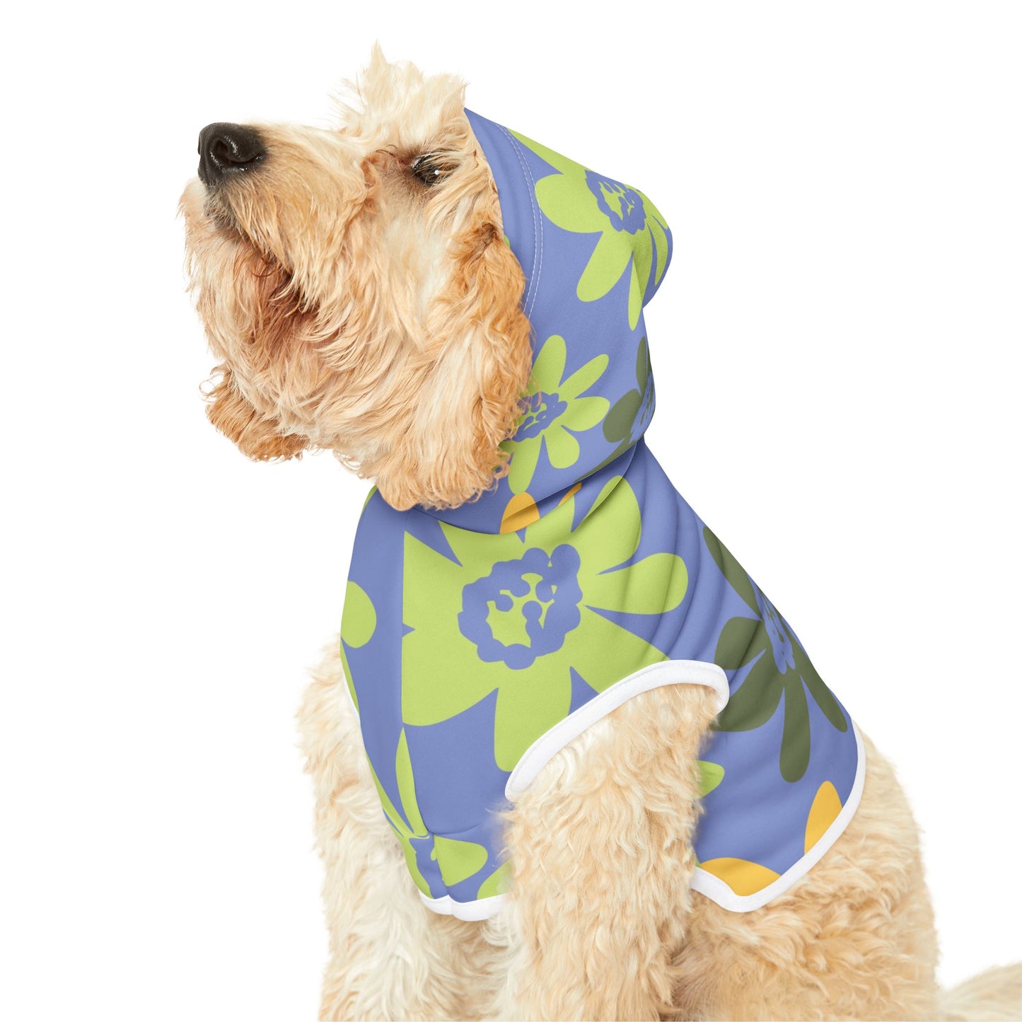 Vibrant Floral Pet Hoodie, Cute Dog Sweater, Cozy Puppy Apparel, Spring Dog Outfit, Adorable Pet Gift