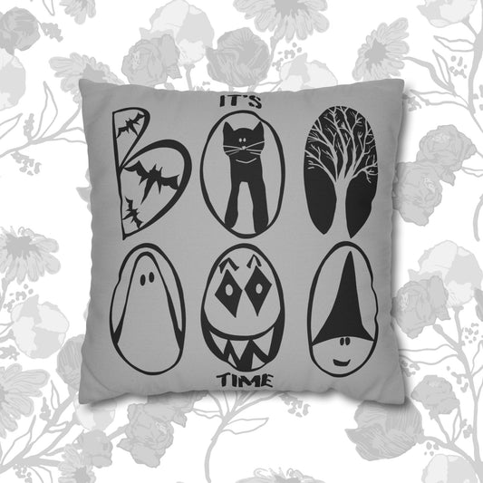 IT'S BOO TIME! Spooky Halloween Pillowcase, Decorative Cushion Cover for Autumn, Home Decor, Halloween Party, Unique Gift Idea