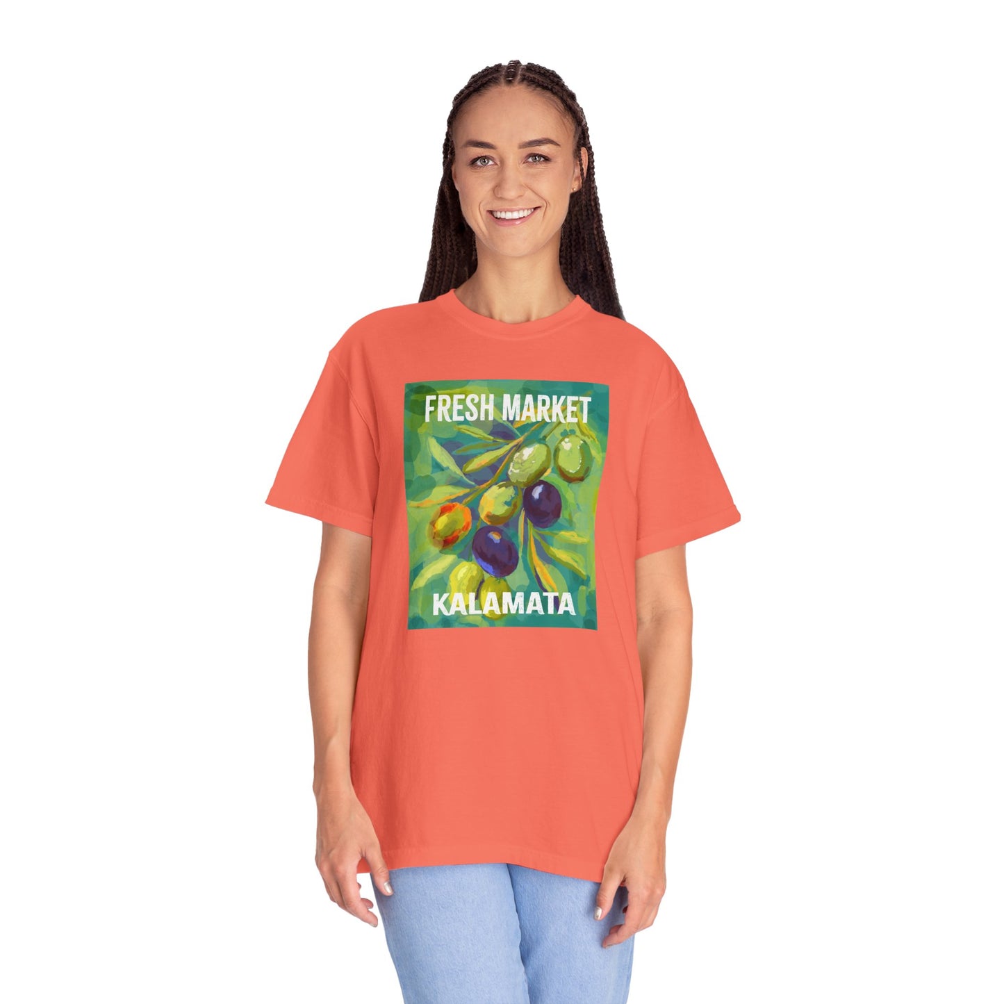 Vibrant Greek Olive Grove T-Shirt, Perfect for Farmers Markets, Foodie Gifts, Art Lovers, Summer Outings, Unisex Casual Wear