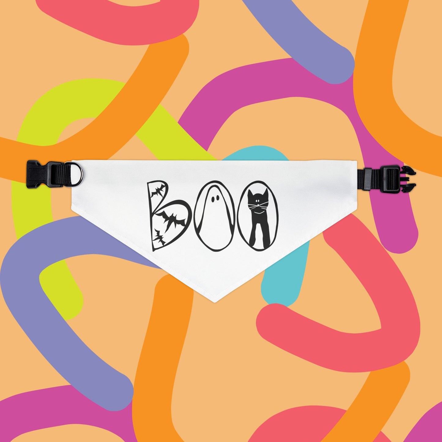 Adorable "Boo" Pet Bandana Collar, Halloween Season dog attire, gift for dog lover's