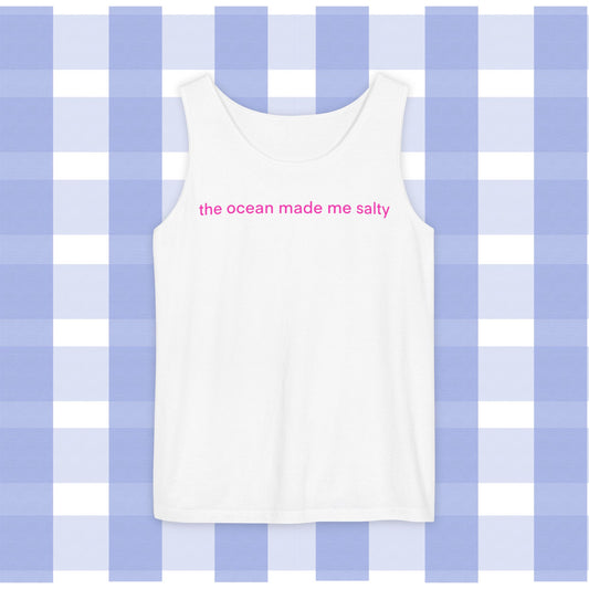 Tank Top — "the ocean made me salty" Beach Tank