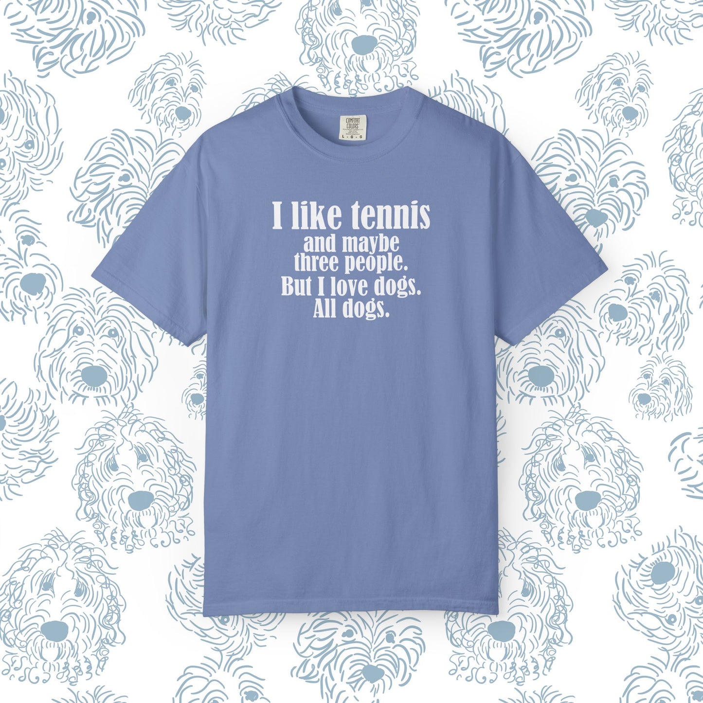 Tennis Lover Unisex T-shirt - I Like Tennis & All Dogs Design