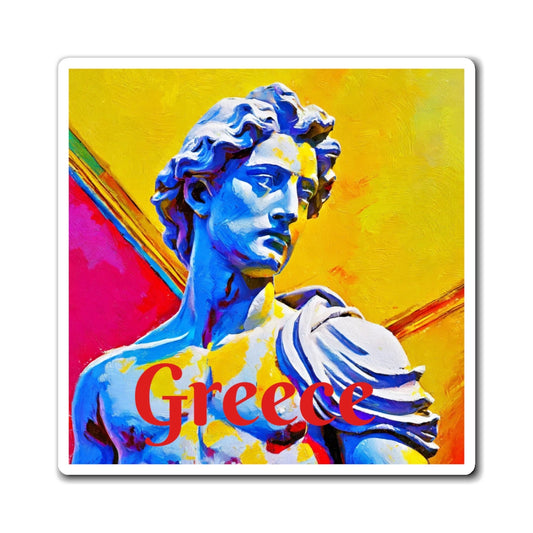 Greek David Statue Color Pop Magnet — Vibrant Greek Travel Souvenir
