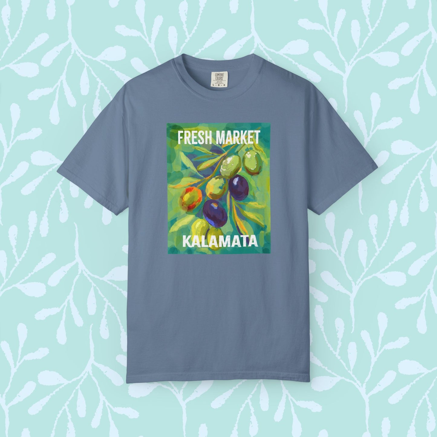 Vibrant Greek Olive Grove T-Shirt, Perfect for Farmers Markets, Foodie Gifts, Art Lovers, Summer Outings, Unisex Casual Wear