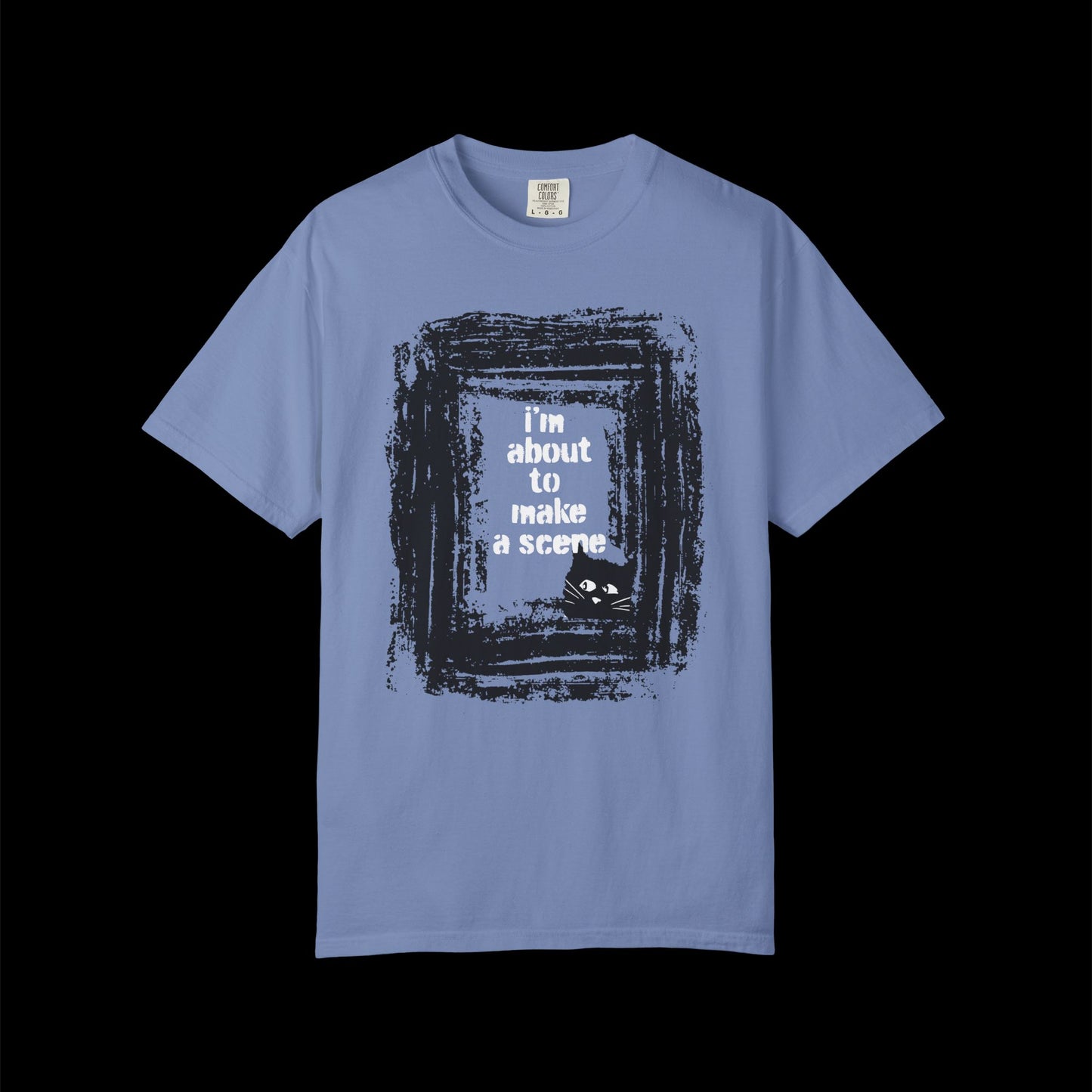 I'm About to Make a Scene...Spooky Artistic black Cat T-Shirt, Halloween, Unisex Graphic Tee, Gift for Cat Lovers, Casual Wear, Cute Cat Design Shirt, Halloween Shirt