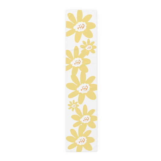Charming Yellow Daisy Floral Table Runner, Yellow Flower Decor, Dining Table Accessory, Spring Table Decoration, Perfect for Weddings
