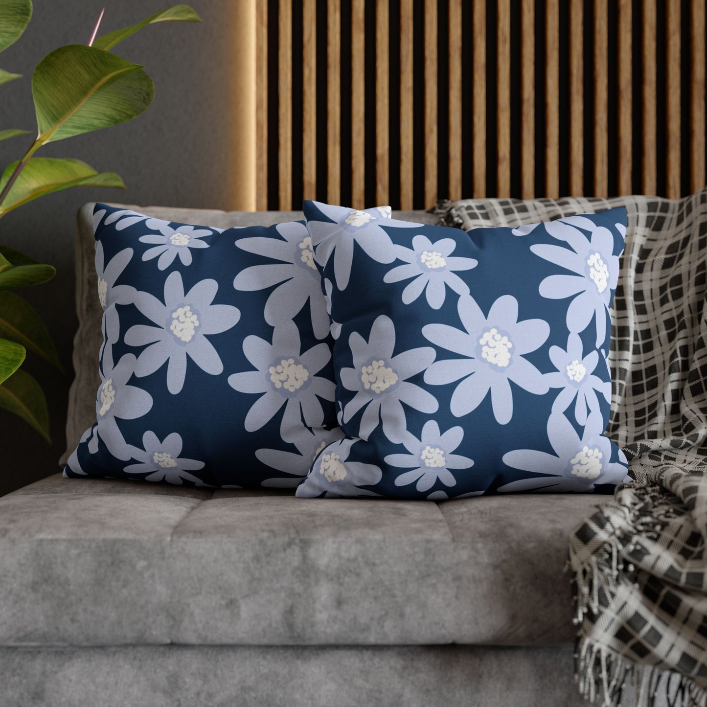 Floral Pattern Square Pillowcase - Cozy Home Decor, Flower Cushion Cover, Living Room Accent, Gift Idea, Spring Home Accessories