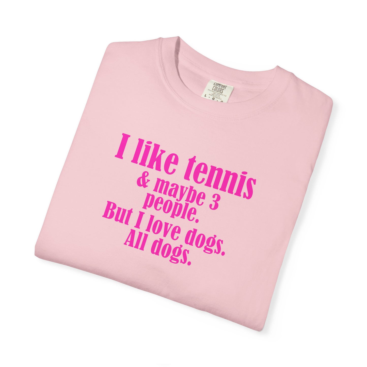Tennis Lover Unisex T-shirt - I Like Tennis & All Dogs Design
