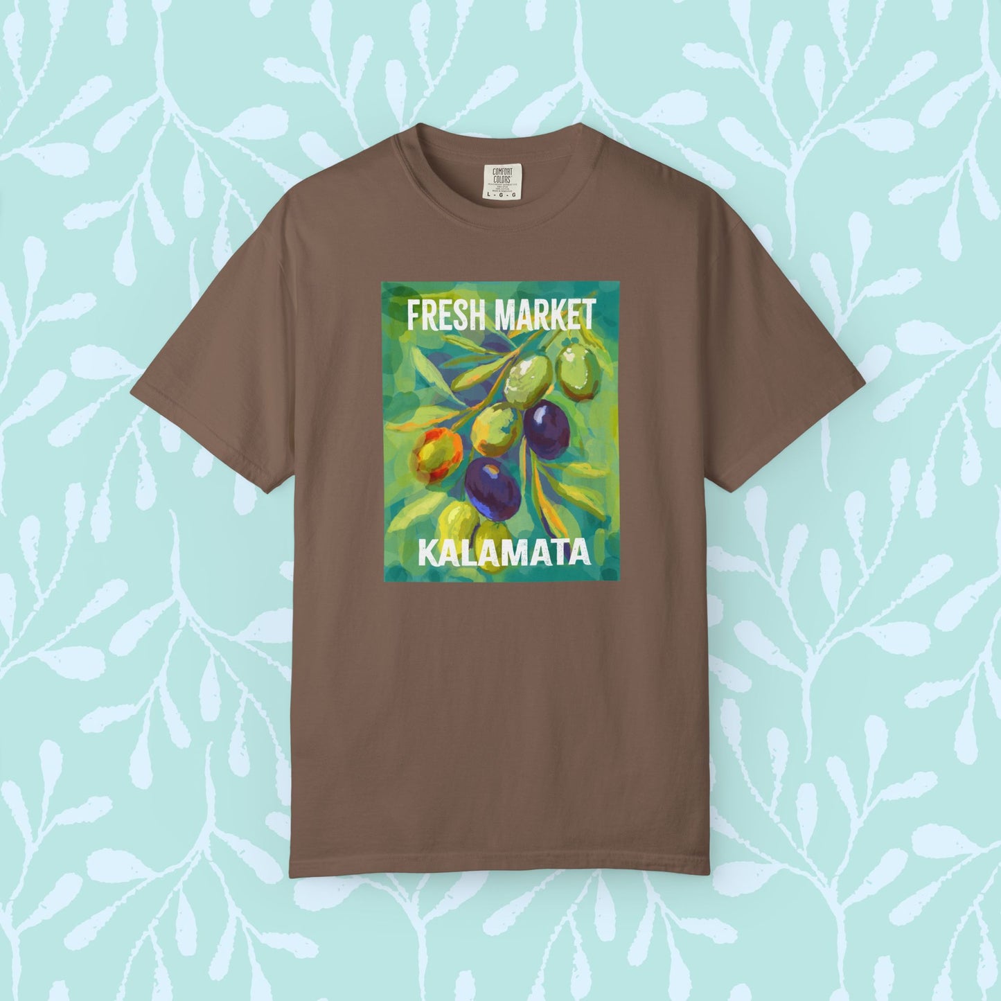 Vibrant Greek Olive Grove T-Shirt, Perfect for Farmers Markets, Foodie Gifts, Art Lovers, Summer Outings, Unisex Casual Wear
