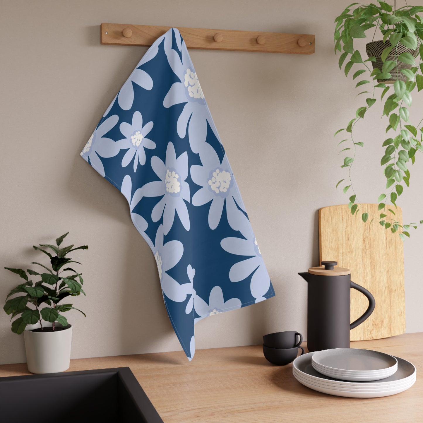 Floral Cotton Tea Towels, Charming Kitchen Decor, Gift for Hostess, Springtime Kitchen Essentials, Floral Kitchen Linens