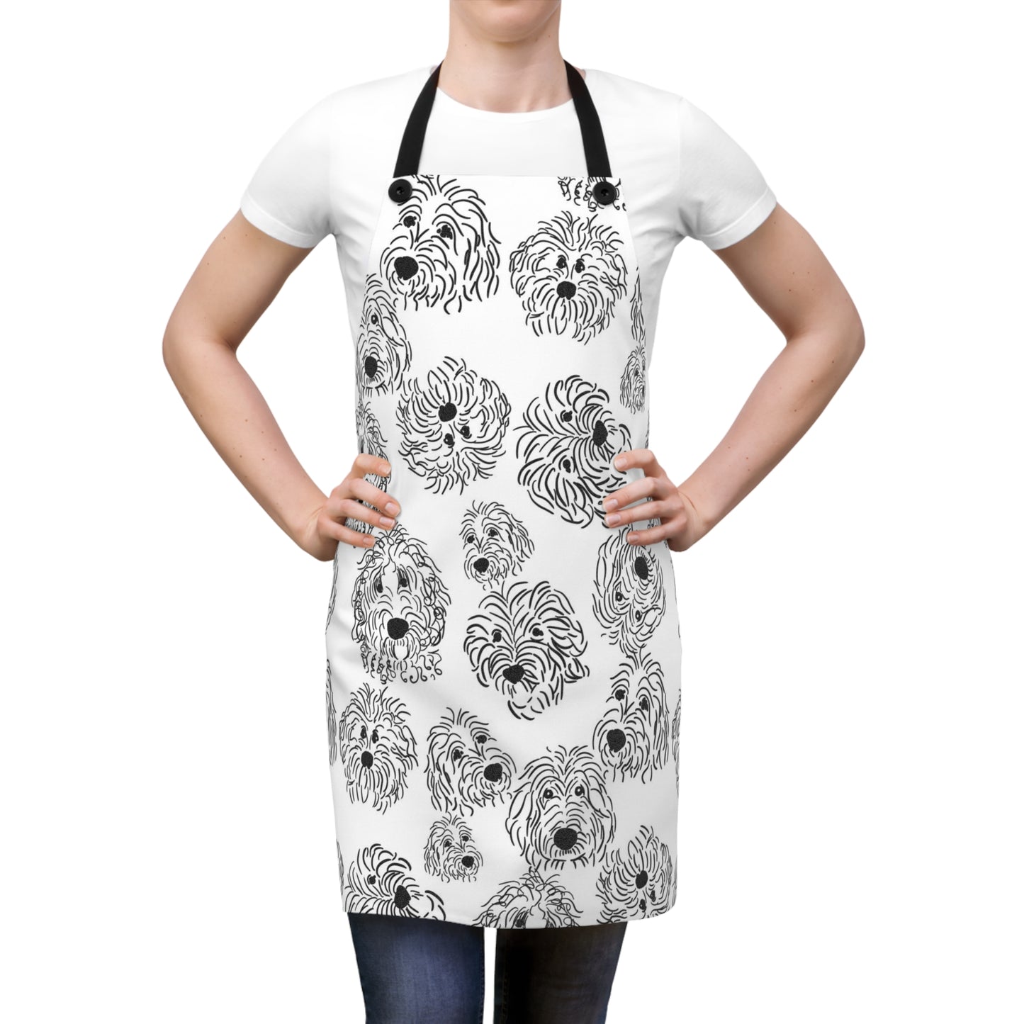 Cute Dog Print Apron for Pet Lovers, Cooking Gift, Baking Apron, Animal Lover's Gift, Unique Kitchen Decor