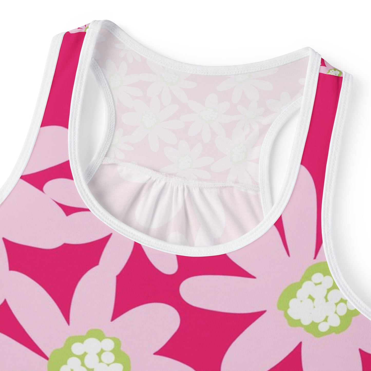 Pink Daisy Floral Women's Tank Top - Active Wear, Summer Style, Casual Wear, Festival Top, Beach Day Essential, Mother's Day Gift