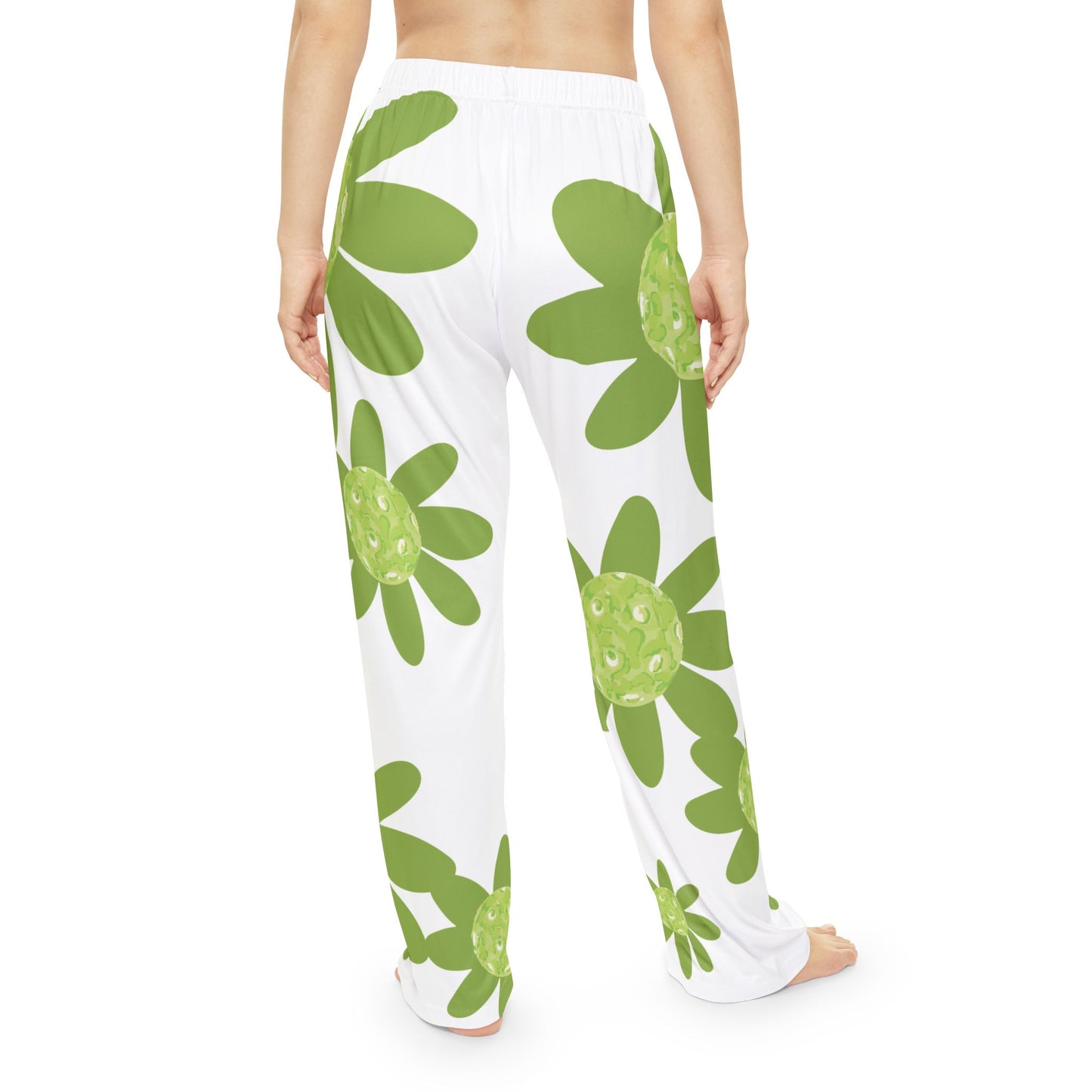 Pickleball Daisy Print Women's Pajama Pants, Cozy Lounge Pants, Sleepwear, Gift for Her, Relaxation Essentials