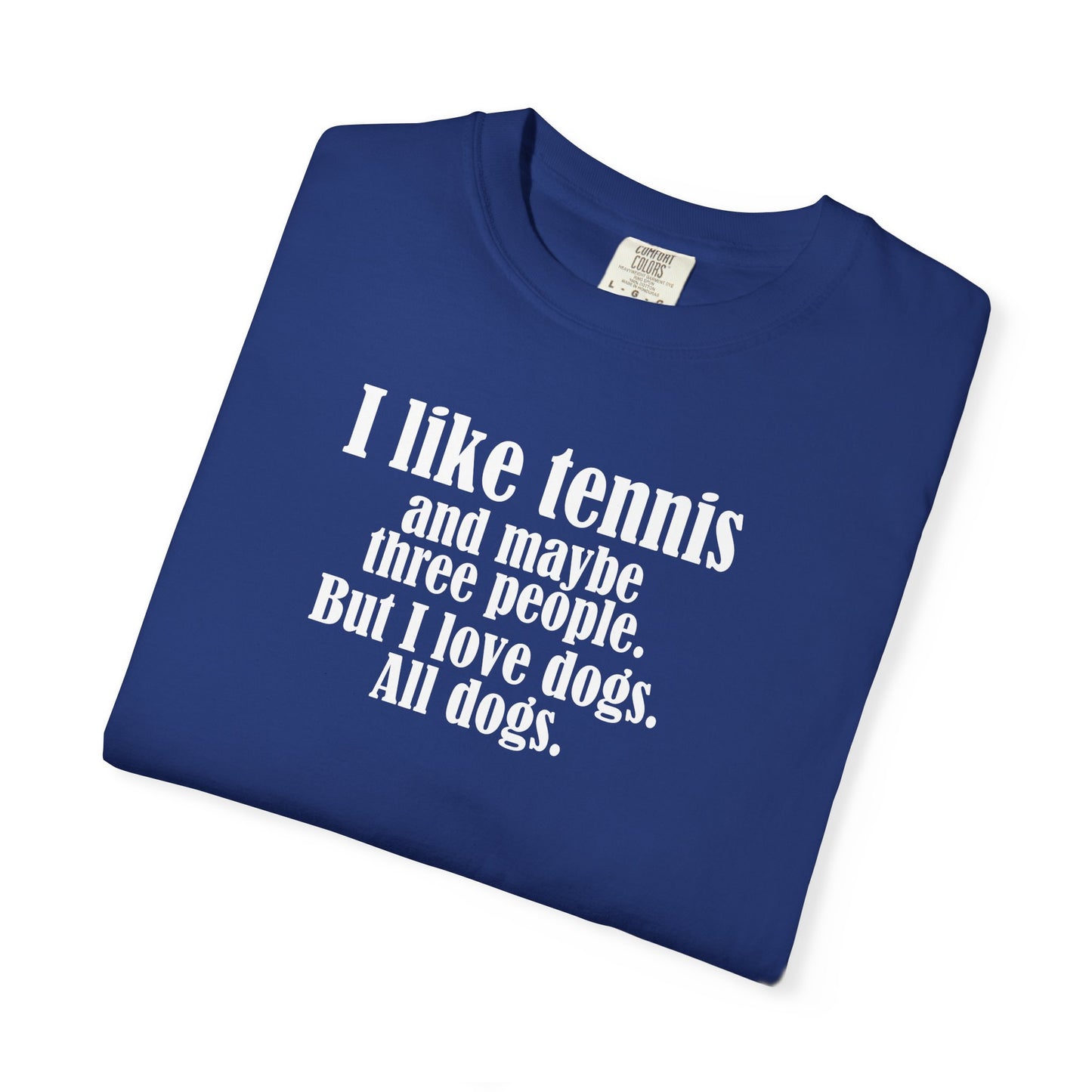 Tennis Lover Unisex T-shirt - I Like Tennis & All Dogs Design