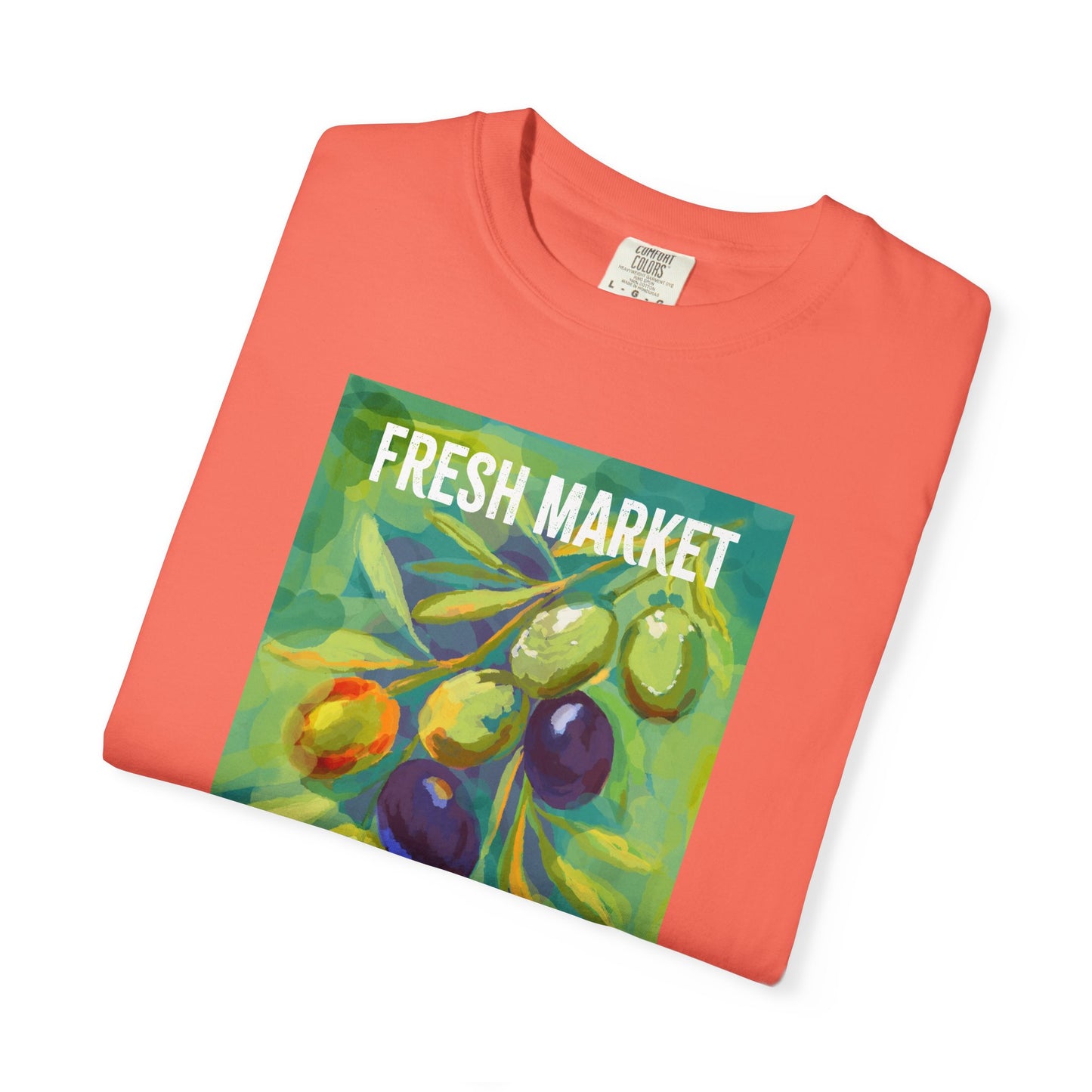 Vibrant Greek Olive Grove T-Shirt, Perfect for Farmers Markets, Foodie Gifts, Art Lovers, Summer Outings, Unisex Casual Wear