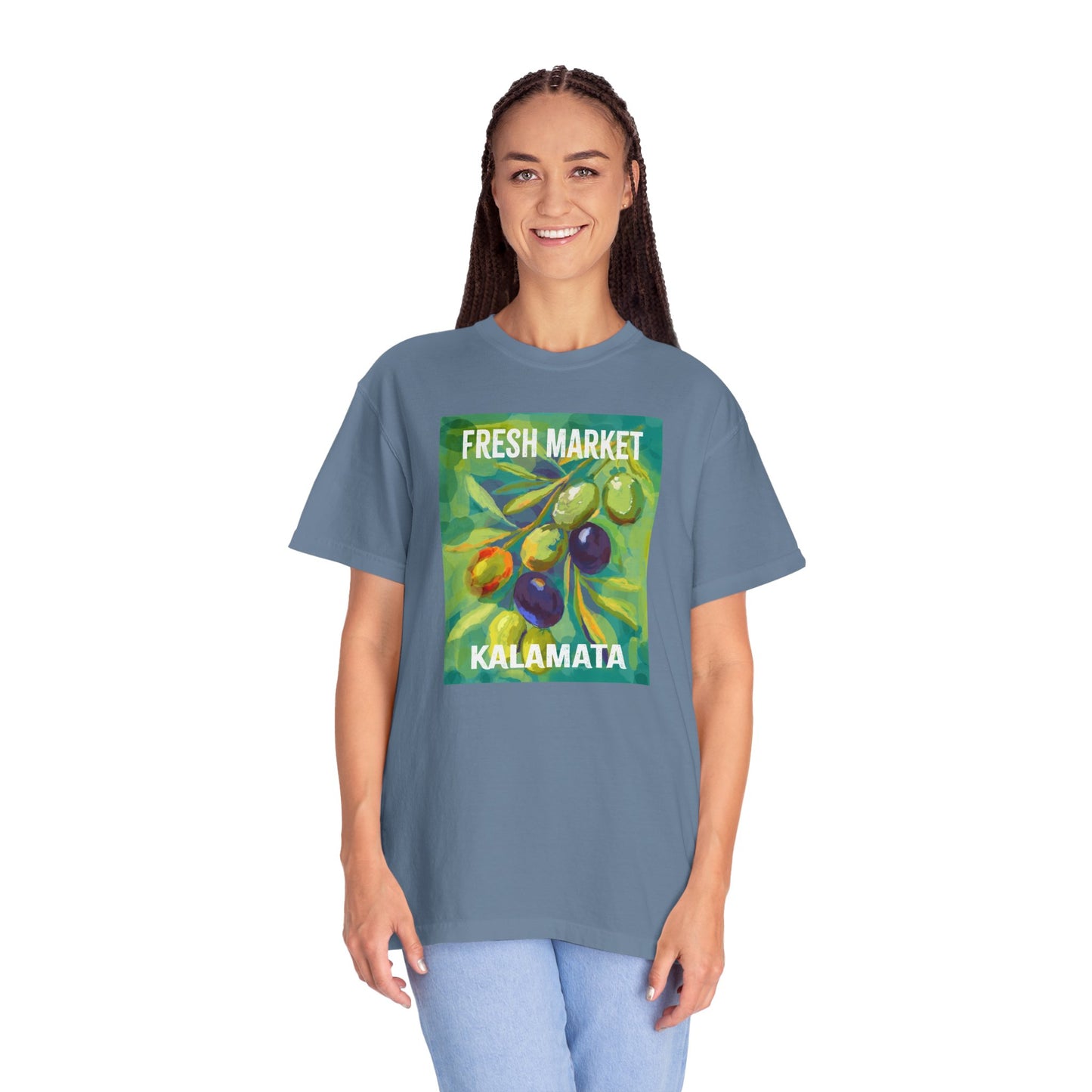 Vibrant Greek Olive Grove T-Shirt, Perfect for Farmers Markets, Foodie Gifts, Art Lovers, Summer Outings, Unisex Casual Wear