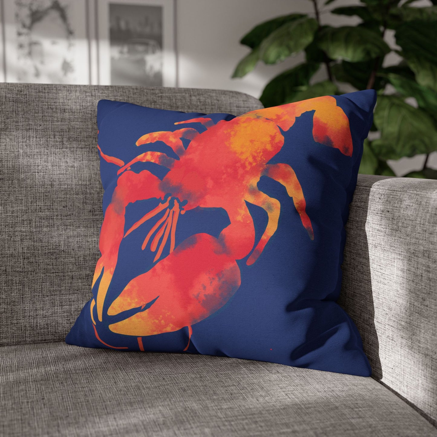 Bright Lobster Pillowcase, Coastal Decor, Nautical Home Accent, Gift for Seafood Lovers, Summer Vibes, Beach House Decor