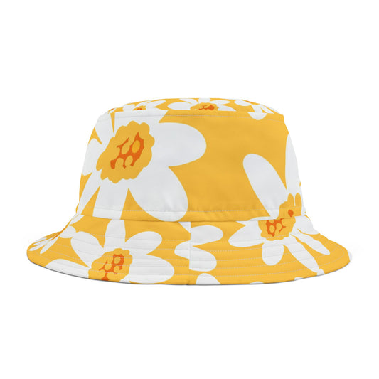 Bucket Hat - Bright Daisy Pattern