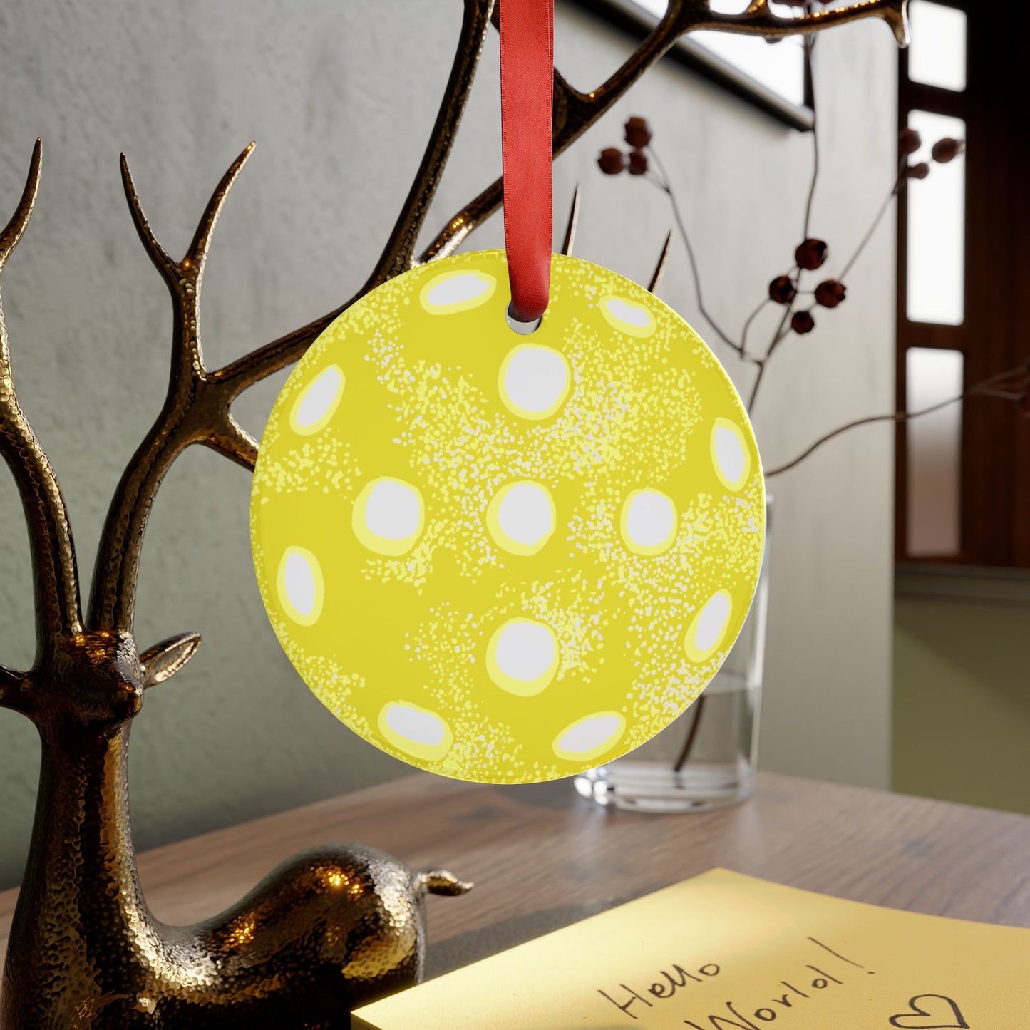 Acrylic Ornament — 'Merry Pickling' Round Christmas Ornament with Ribbon