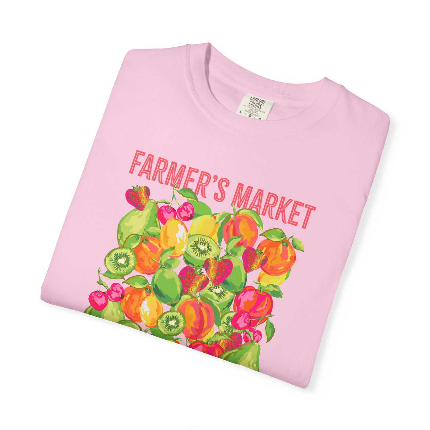 Barcelona Farmers Market T-Shirt | Unisex Garment-Dyed Tee, Cute Summer Style, Gift for Foodies, Market Lover's Apparel, Barcelona Graphic Tee