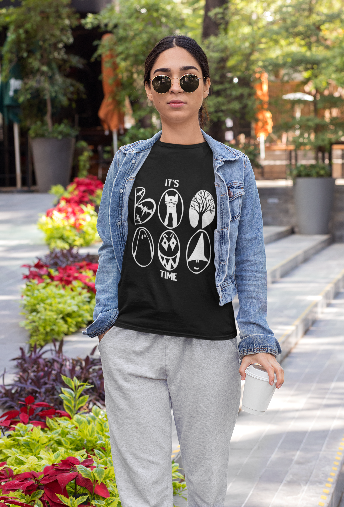 "IT'S BOO TIME" Halloween Themed T-shirt, Spooky Graphic Tee, Unisex T-shirt for Fall, Vintage Style Halloween Shirt, Perfect for Halloween Party