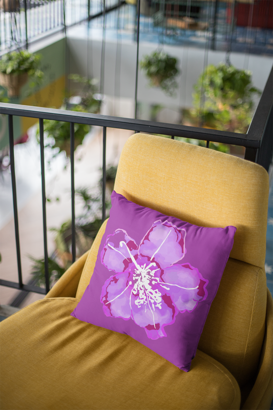 Azalea Bloom Purple Floral Pillowcase, Floral Home Decor, Modern Accent Pillow, Gift for Her, Boho Style Cushion Cover