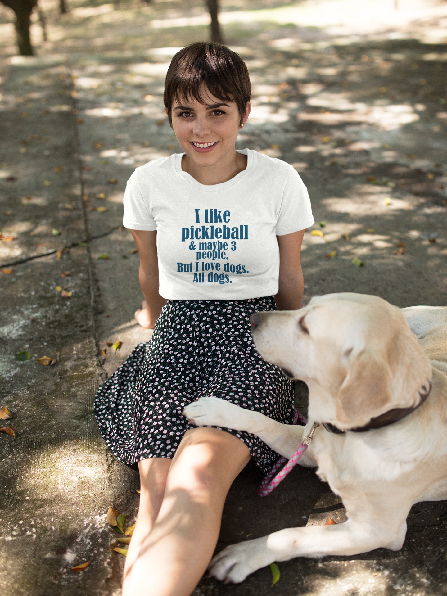 "I love pickleball and maybe three people, but I love all dogs. Pickleball Love Tank Top | Unisex Garment-Dyed Tee, Funny Sports Shirt, Gift for Pickleball Players, Summer Essential, Dog Lovers Apparel