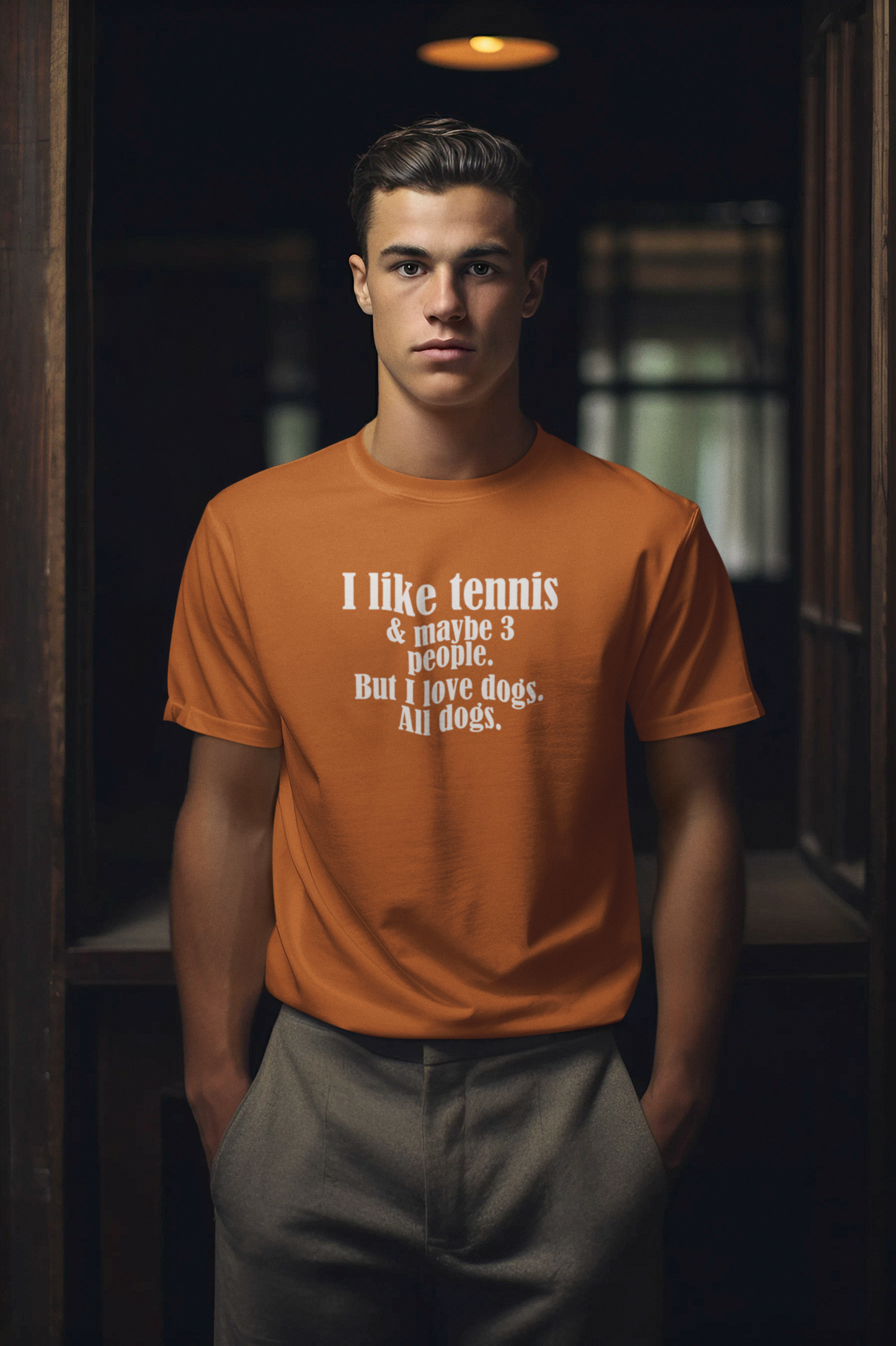 Tennis Lover Unisex T-shirt - I Like Tennis & All Dogs Design
