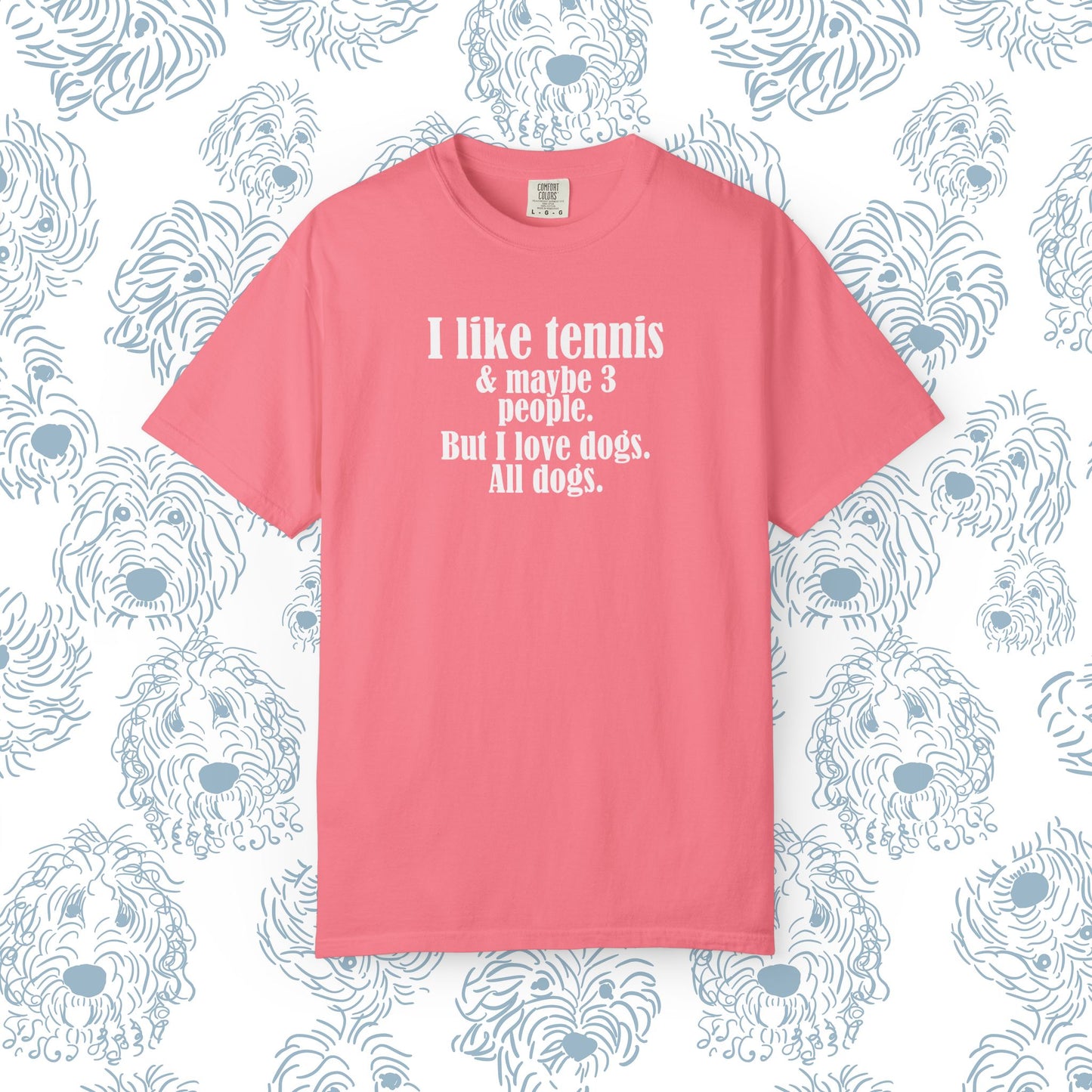 Tennis Lover Unisex T-shirt - I Like Tennis & All Dogs Design